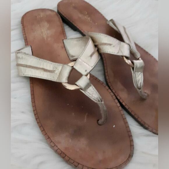 Lilly Pulitzer Gold Sandals 9 - Picture 2 of 6